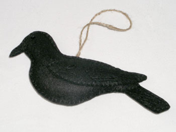 Wool Felt Crow Bird Ornament
