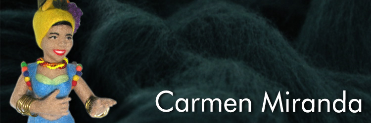 Carmen Miranda Needle-Felted Wool Sculpture