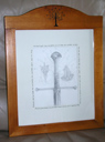 Anduril, Evenstar and Leaf Pin Pencil Drawing in Frame