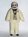 Miniature Wool Hercule Poirot Doll with Face