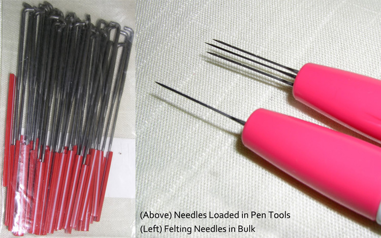 Felting Needles in a Clover Felting Pen