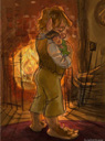 Bilbo Baggins and Baby Frodo in Bag End