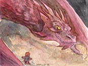 Bilbo Baggins and Smaug the Dragon