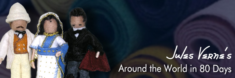 Minikin Character Dolls from Jules Verne's 'Around the World in 80 Days'